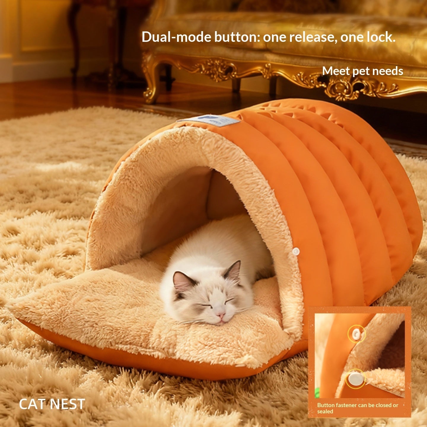Kuschelig Geschlossener Schlafsack Katzenbett Für Winterwärme - Hobbyfy