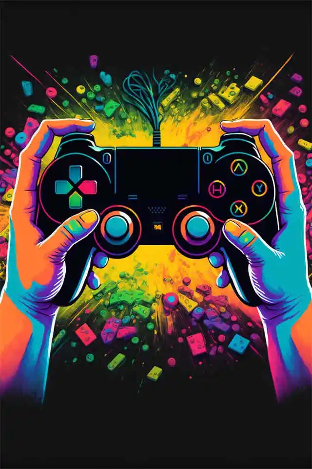 NeonPulse Gamer Controller Canvas Poster NeonDruck Wanddekoration - Hobbyfy