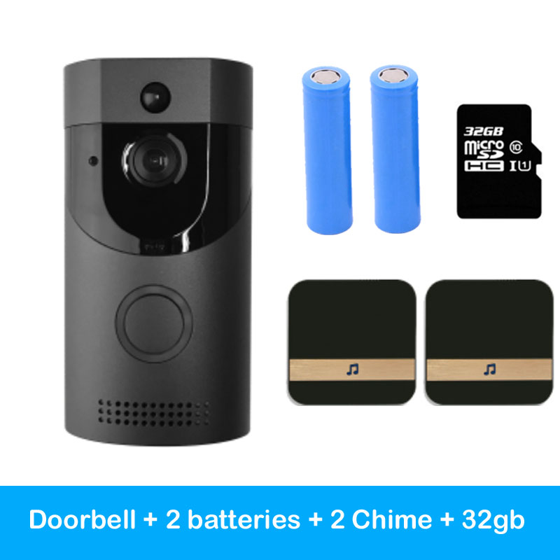 Home Alarm Kabellose Smart WiFi Video Türklingel Mit Zwei Akkus - Hobbyfy