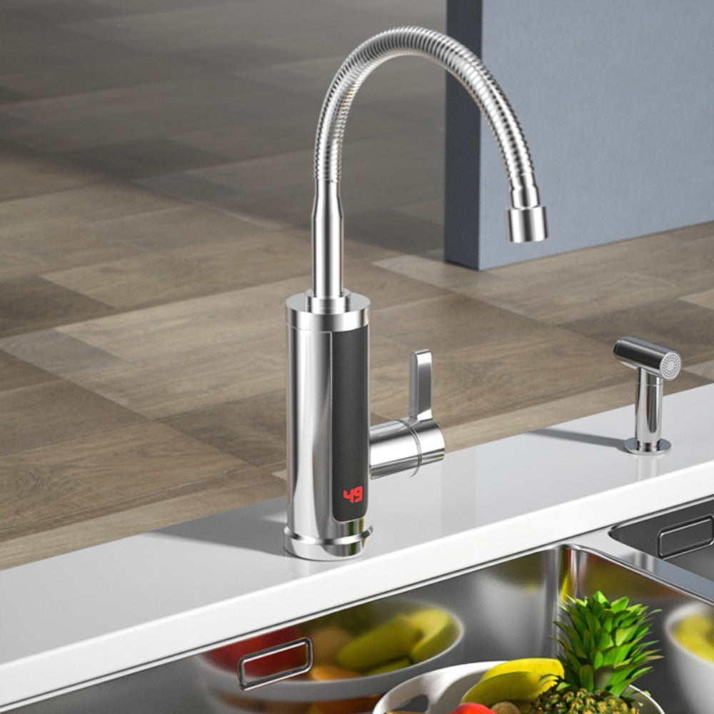 Instant-Heißwasserhahn Mit 5 Sek Heizzeit Silber 360 Grad Drehbrause - Hobbyfy