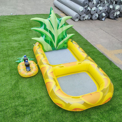 AquaJoy Ananas Luftmatratze Pool Lounge Mit Kopfstütze Getränkehalter - Hobbyfy