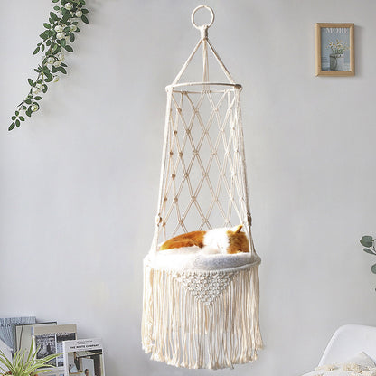Katzenhängematte Mit Weicher Baumwollknoten Liegefläche Platzsparendes Design - Hobbyfy