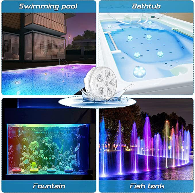 AquaLux RGB LED Unterwasser Licht Mit Fernbedienung Saugnapf Magnet - Hobbyfy