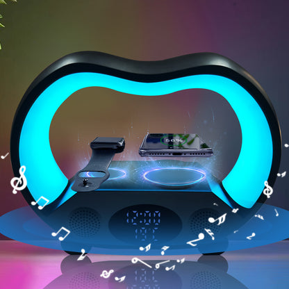 6 In 1 LED Tischleuchte Mit Bluetooth Lautsprecher Und Kabelloses Laden - Hobbyfy