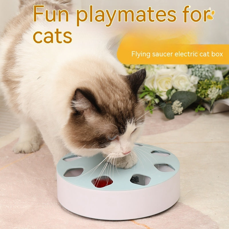 PurrTech Katzen Teaser Spielzeug Rotierender Feder Blau Weiß - Hobbyfy