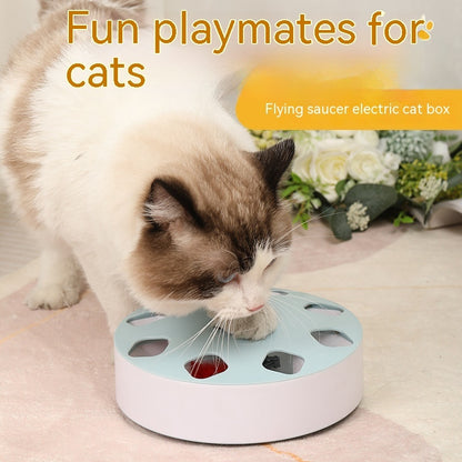 PurrTech Katzen Teaser Spielzeug Rotierender Feder Blau Weiß - Hobbyfy
