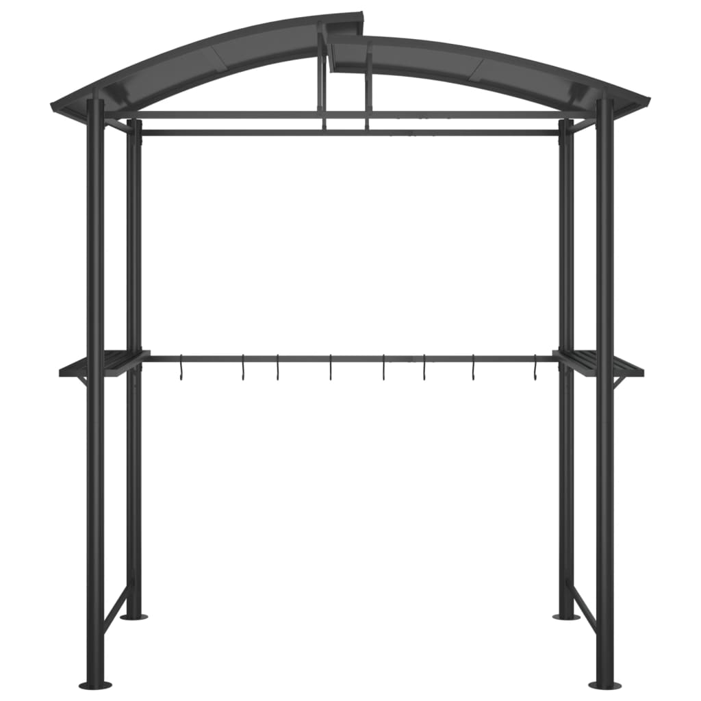 Grillpavillon Anthrazit Mit Seitenablagen 210x114x230 cm Stahl - Hobbyfy