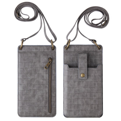 CrocoLuxe Crossbody Phone Wallet Mit Krokodilmuster Und Kartenfach Aus PU Leder Premium - Hobbyfy