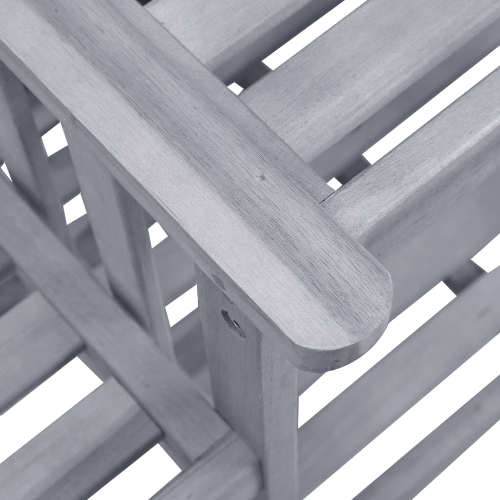 Gartenstuhl Set Akazienholz Mit Teetablett In Grau - Hobbyfy