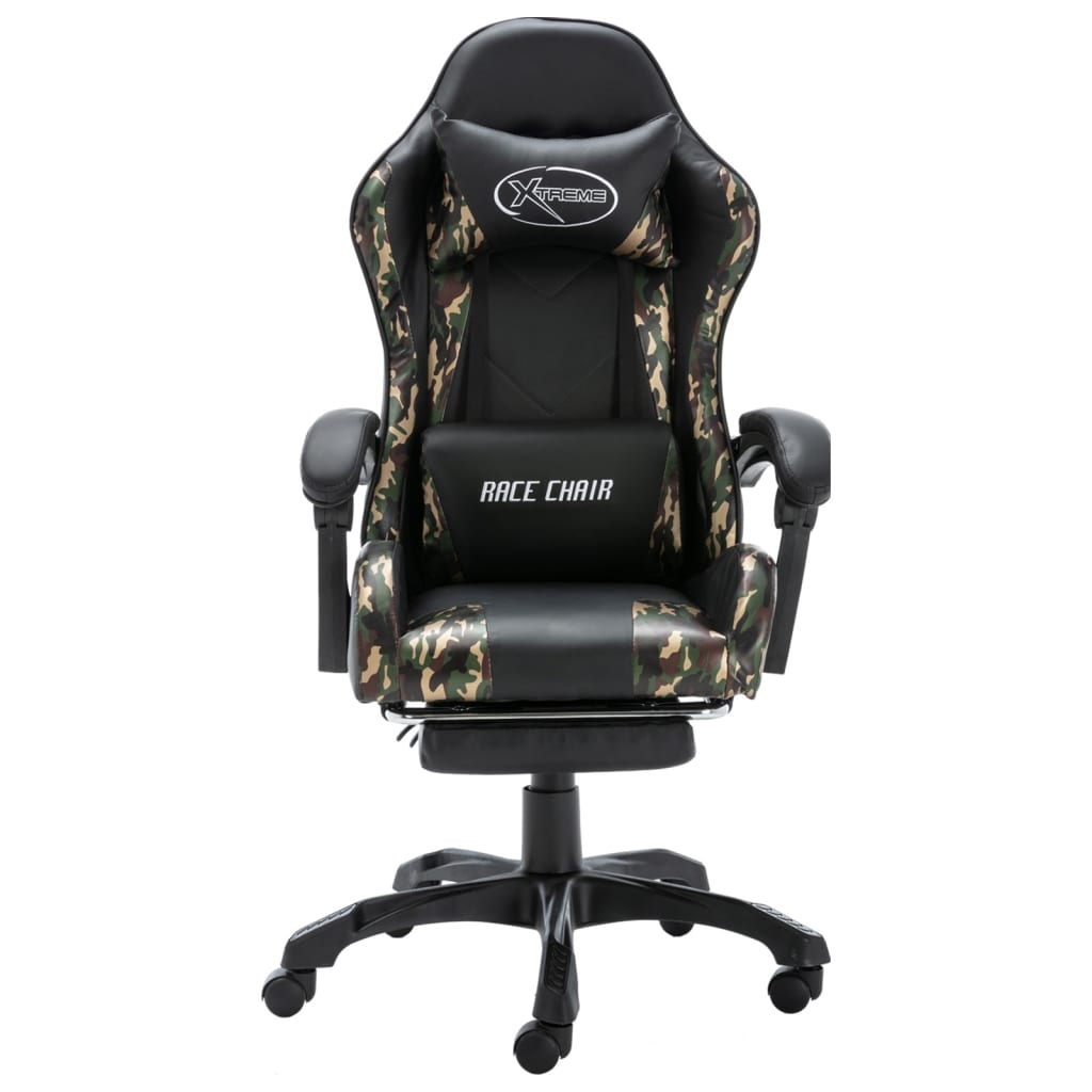 Gaming Chair Mit Fußstütze Camouflage Kunstleder - Hobbyfy