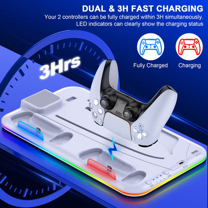 NovaTech Slim Z PS5 Kühlstation Mit Ladefunktion Aufbewahrung - Hobbyfy
