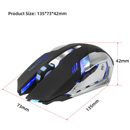 HXSJ Gaming Maus 2,4G Drahtlos Blau LED DPI 2400 6 Tasten - Hobbyfy