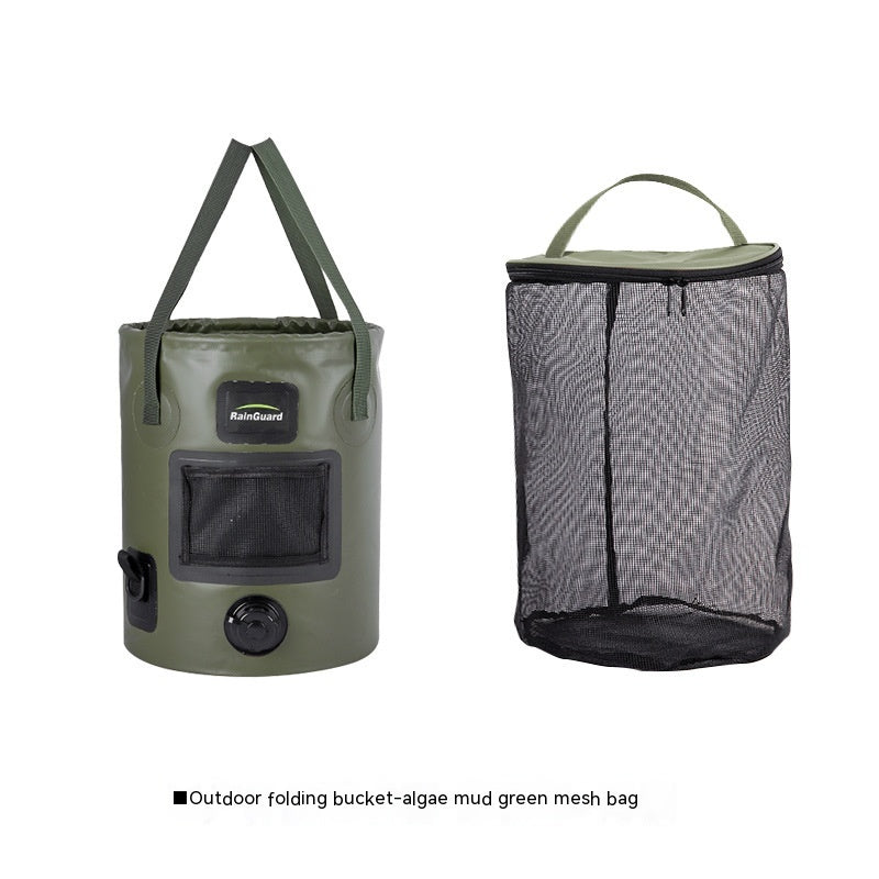 Faltbarer 25L Angler Eimer Mit Netzfach Beutelfach - Hobbyfy