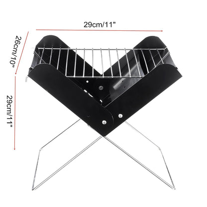 Faltbarer Edelstahl Kohlegrill Tragbar Leicht 1,2 Kg - Hobbyfy