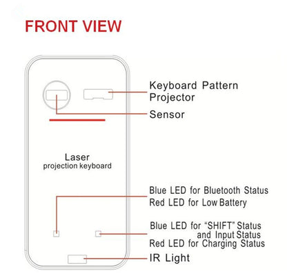 Virtuelle Laser Tastatur Bluetooth Kabellos Mausfunktion Faltbare Tatstatur - Hobbyfy