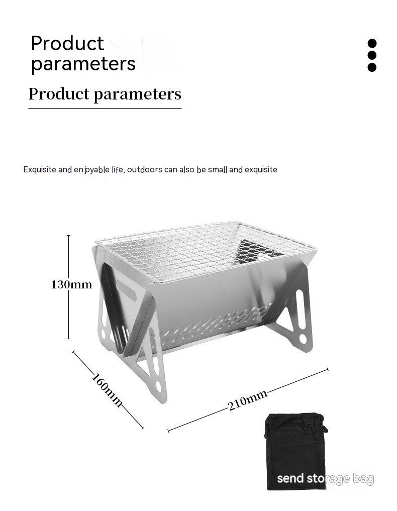 Faltofen Edelstahl Outdoor Für 1-2 Personen Mit Grill Tragbar - Hobbyfy