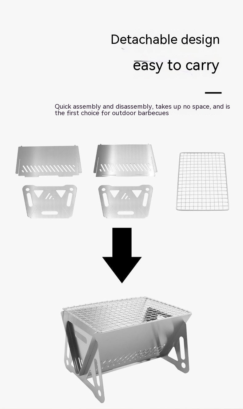 Faltofen Edelstahl Outdoor Für 1-2 Personen Mit Grill Tragbar - Hobbyfy