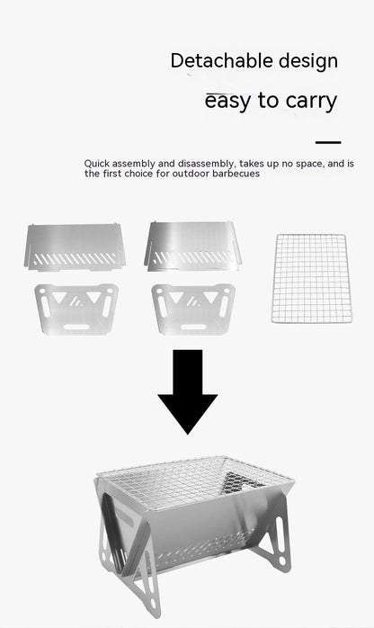 Faltofen Edelstahl Outdoor Für 1-2 Personen Mit Grill Tragbar - Hobbyfy