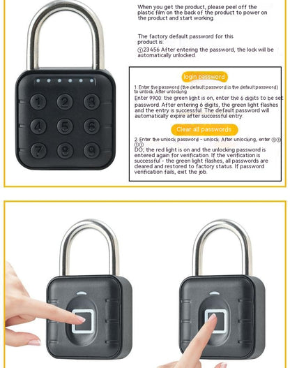 LuxLock Fingerabdruck Schloss Wasserdicht Biometrischer Zugriff - Hobbyfy