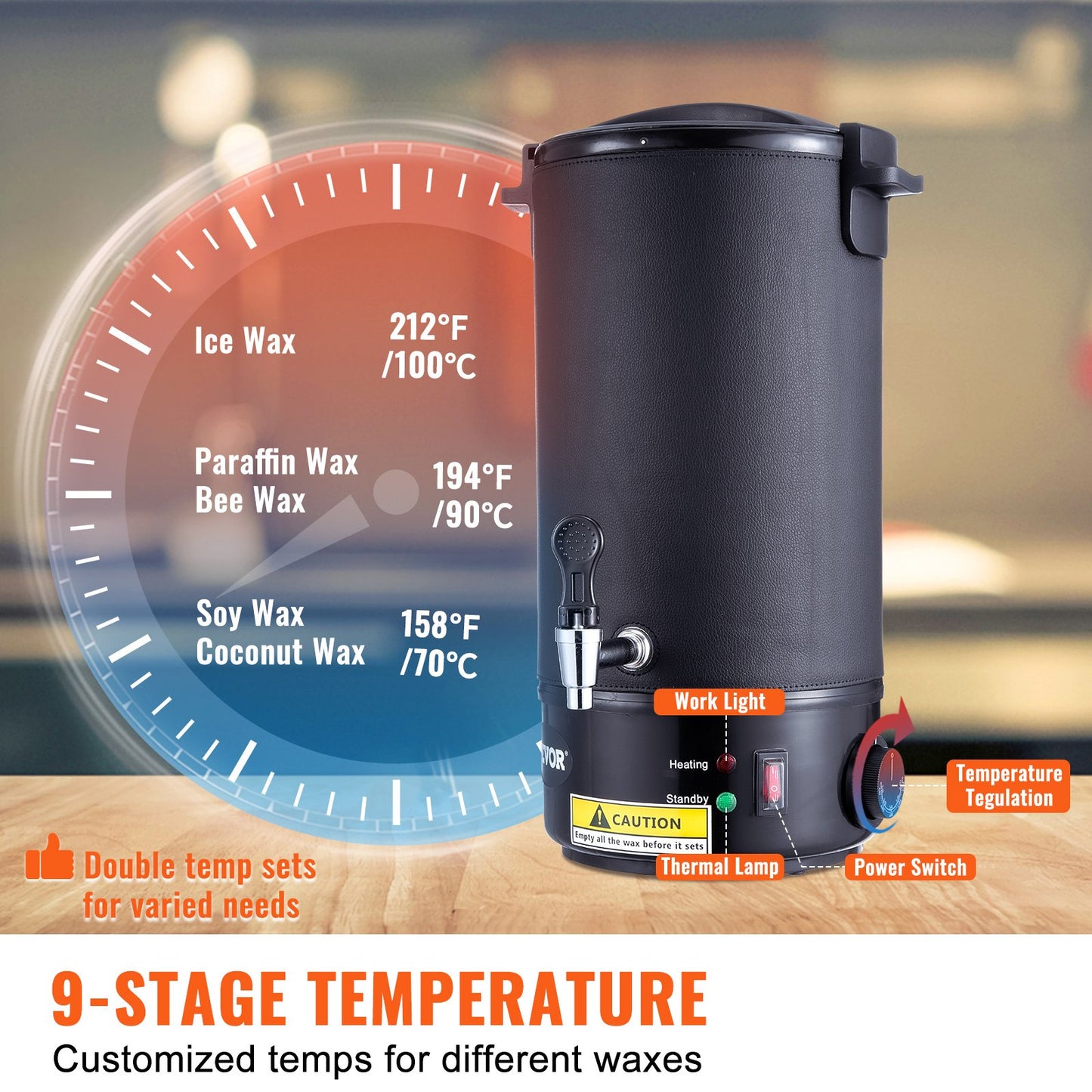 KerzenMeister Kommerzieller Wachsschmelzer 10 L 1100 W DIY Set
