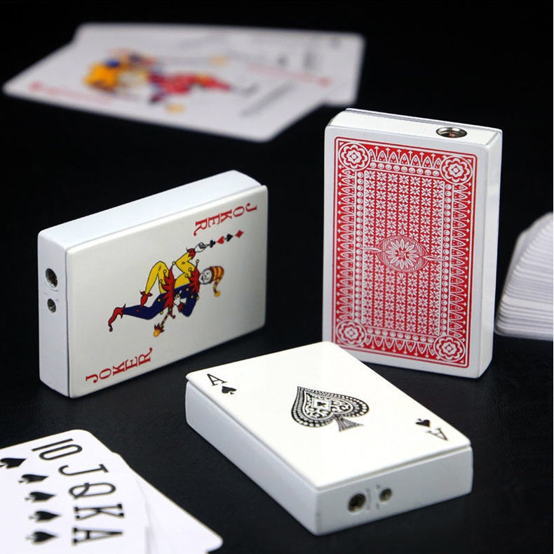 Poker Karten Metall Feuerzeug Mit Schlüsselanhänger Winddicht - Hobbyfy