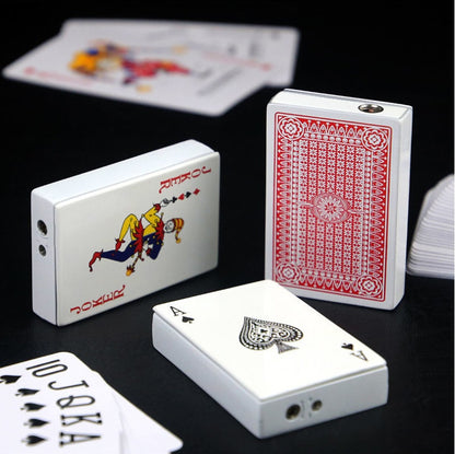 Poker Karten Metall Feuerzeug Mit Schlüsselanhänger Winddicht - Hobbyfy