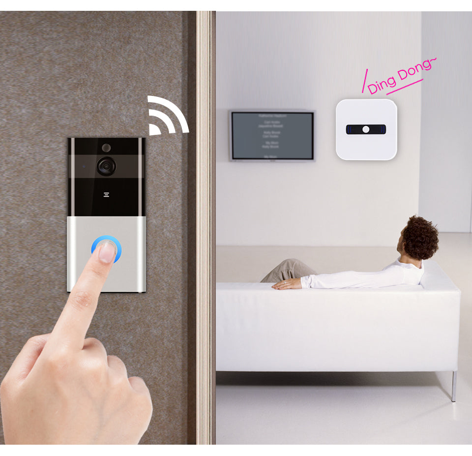 Marlboze 720P WLAN Video Türklingel Mit PIR Bewegungsmelder Nachtsicht - Hobbyfy