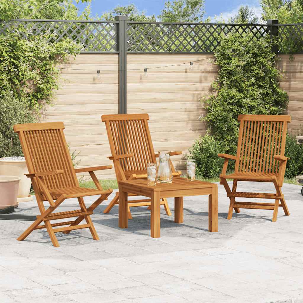 Gartenstuhl Set 3er Solid Teakholz Outdoor Stühle - Hobbyfy