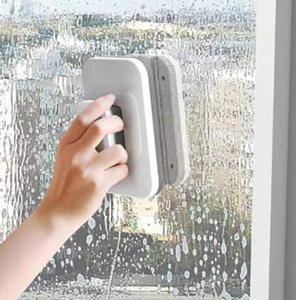 Beidseitiger Magnetischer Fensterreiniger Mit Starken Magneten Und Silikon Schaber - Hobbyfy