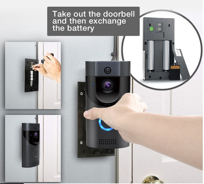 Home Alarm Kabellose Smart WiFi Video Türklingel Mit Zwei Akkus - Hobbyfy