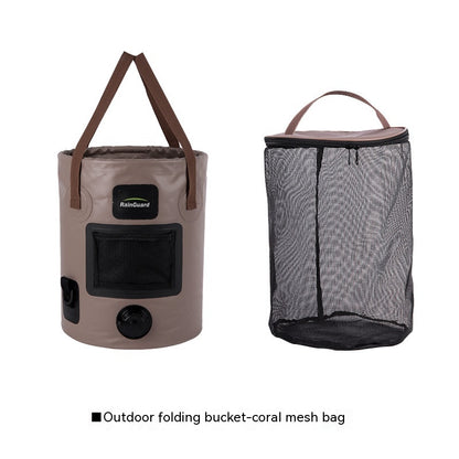 Faltbarer 25L Angler Eimer Mit Netzfach Beutelfach - Hobbyfy