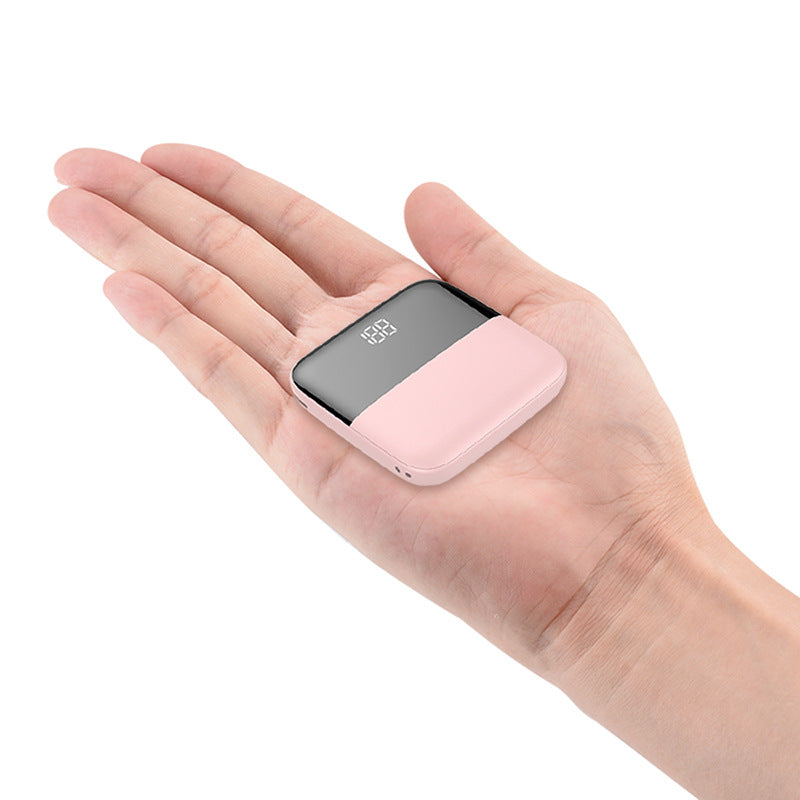 10000mAh Mini Power Bank Mit Frontdisplay Kompakt Quadratformat - Hobbyfy