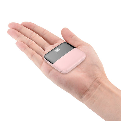 10000mAh Mini Power Bank Mit Frontdisplay Kompakt Quadratformat - Hobbyfy