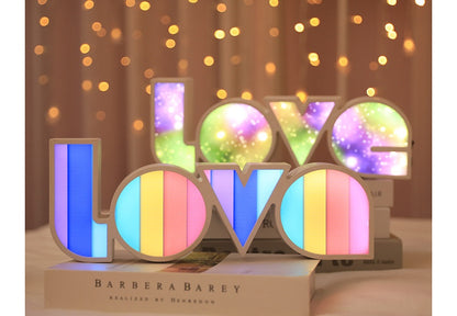 LED Love Lichtdeko Valentinstag Geschenk Regenbogen Lampschirm