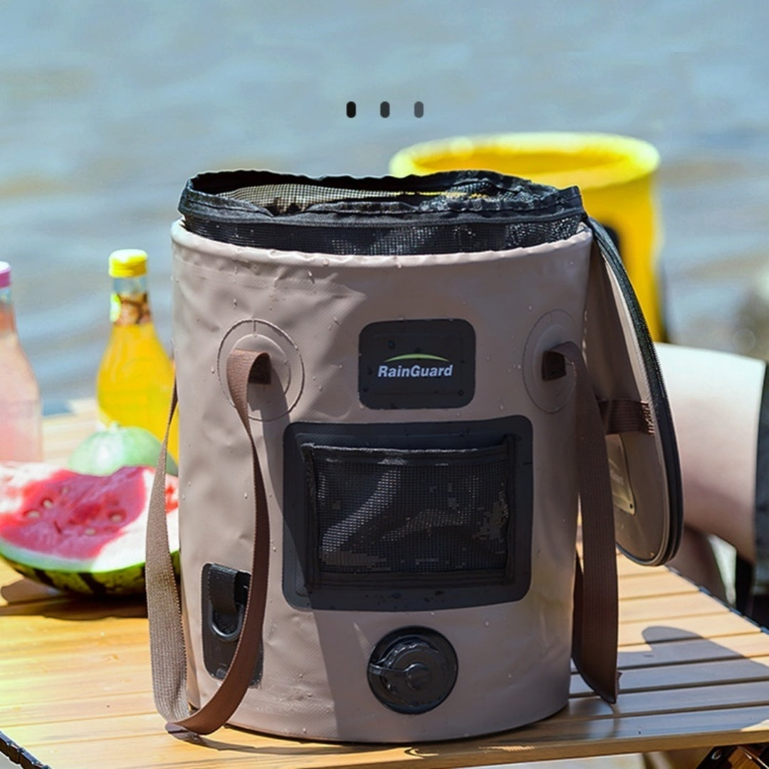 Faltbarer 25L Angler Eimer Mit Netzfach Beutelfach - Hobbyfy