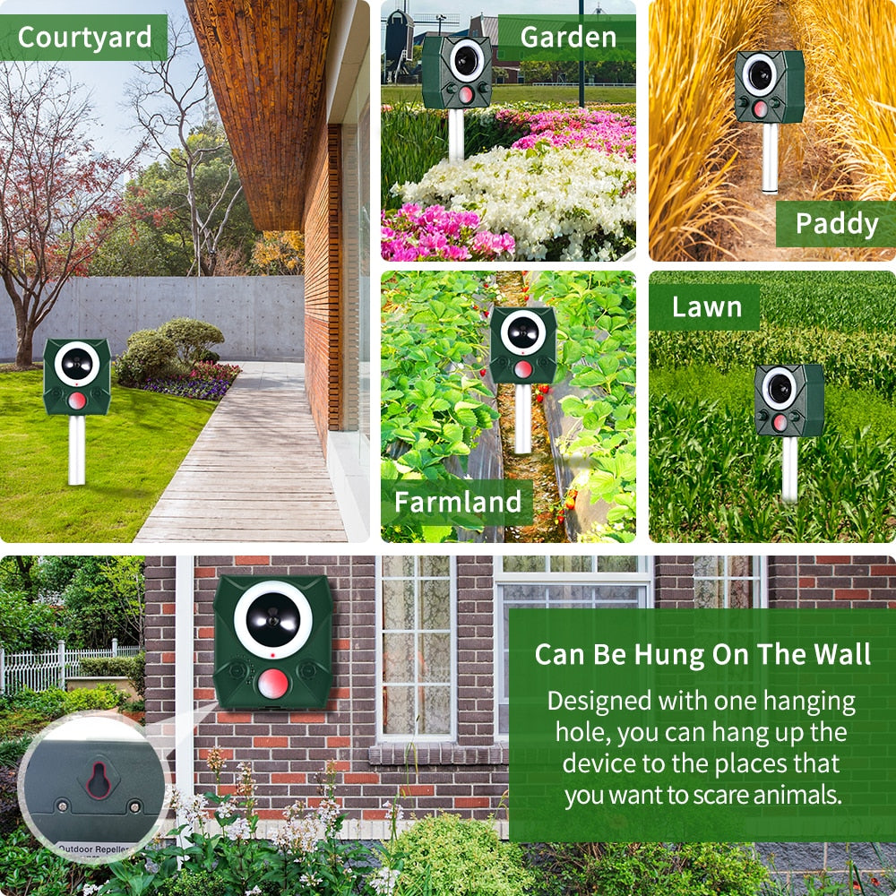 Tierabwehrgerät SJZ118 Autark Wartungsarm Kompakt Garten