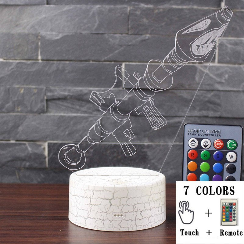AcrylGlow 3D LED Nachtlicht Gaming Lampe Mit 7 Farben Stimmungslicht - Hobbyfy