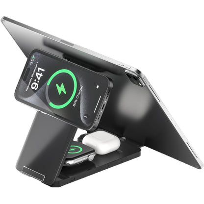 SmartStand Smartphone Ständer Mit Magnetischem Qi Ladegerät Weiß - Hobbyfy
