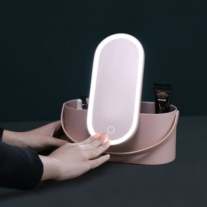 Tragbarer LED Schminkspiegel Mit Berührungsempfindlichem Licht - Hobbyfy