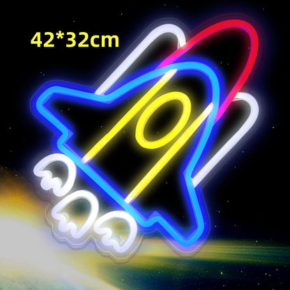LED Neon Leuchte Wand Spaceman Planet Motiv Innen & Außen - Hobbyfy
