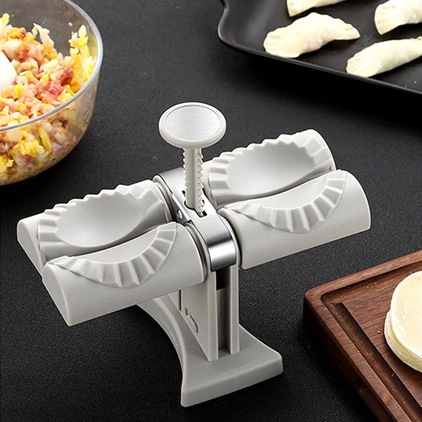 DumplingPro Doppelkopf Dumpling Maker Handbetriebenes Modell - Hobbyfy