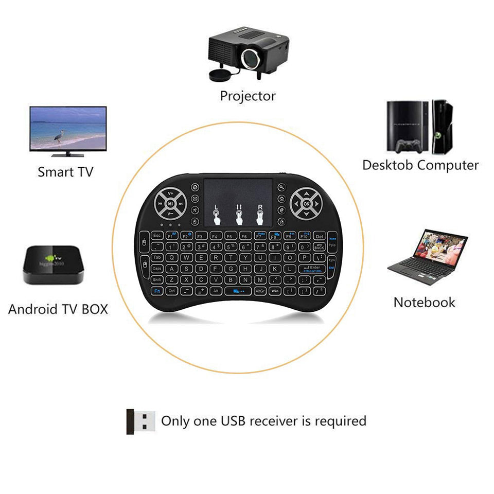 Kabellose Mini Tastatur Mit Touchpad QWERTY 92 Tasten - Hobbyfy