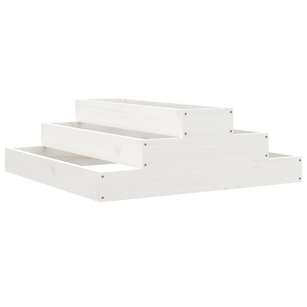 Pflanzkübel 80x80 cm Weiß Lackiert Aus Massivem Kiefernholz - Hobbyfy