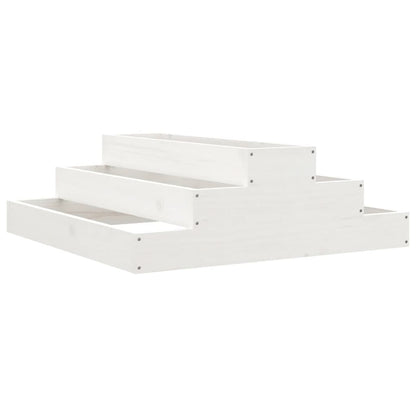 Pflanzkübel 80x80 cm Weiß Lackiert Aus Massivem Kiefernholz - Hobbyfy