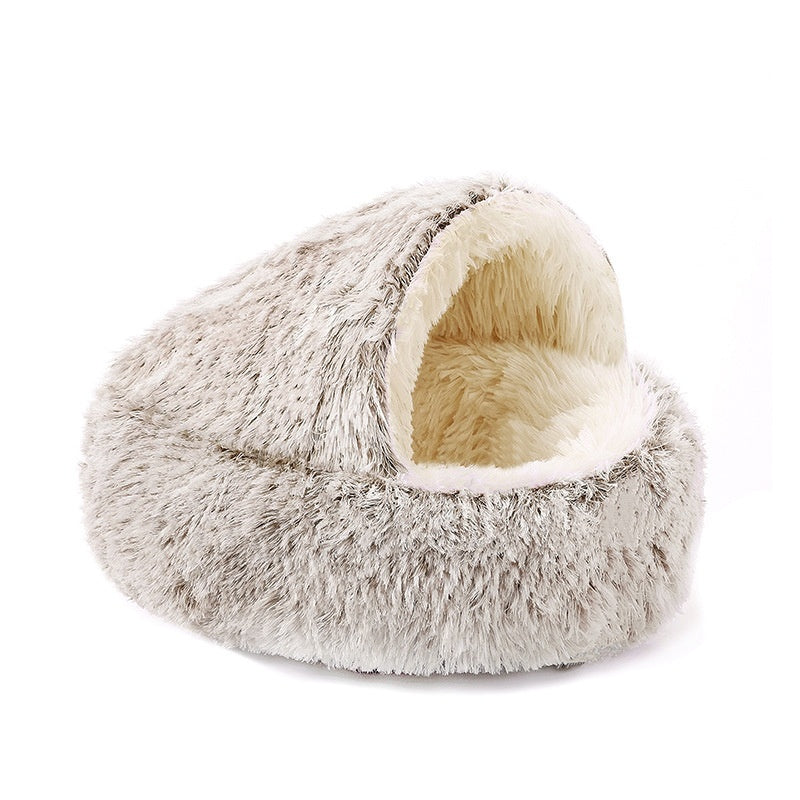 Katzennest Mit Semikuppel Warm Ganzjährig Plüsch Kuschelig Weich - Hobbyfy