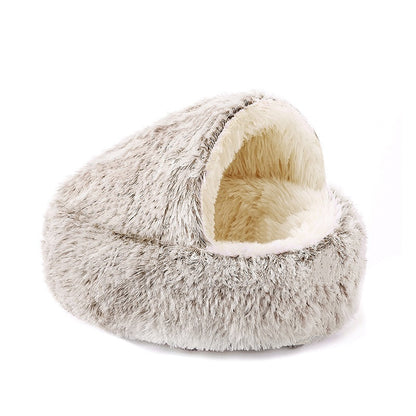 Katzennest Mit Semikuppel Warm Ganzjährig Plüsch Kuschelig Weich - Hobbyfy
