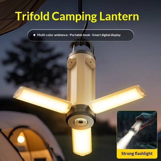 Faltbare LED Campinglampe Mit COB Licht Und USB-C