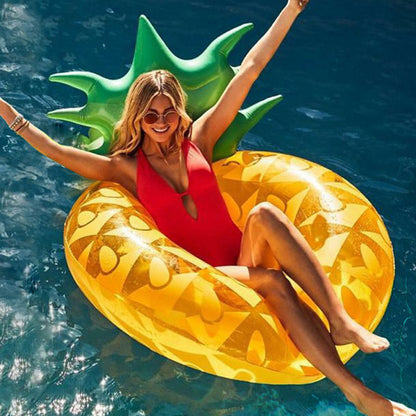 AquaJoy Ananas Luftmatratze Pool Lounge Mit Kopfstütze Getränkehalter - Hobbyfy
