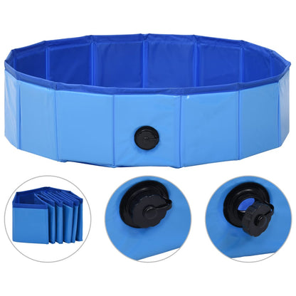 VitalPaws Faltbarer PVC Hundenpool Blau Mit Rutschfester Oberfläche