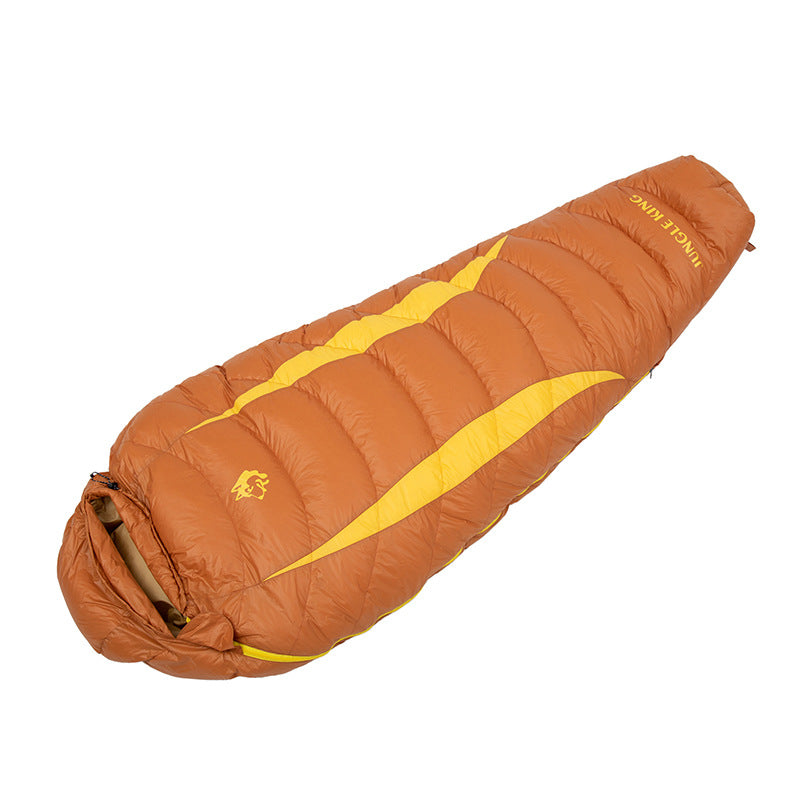 Daunengefüllter Mumienschlafsack FP650 900 g Für Erwachsene - Hobbyfy